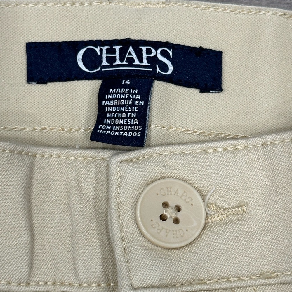 Women’s Chaps 14 Large Jeans Denim Khaki Stretch Flex Waistband Straight NWOT - Picture 10 of 12